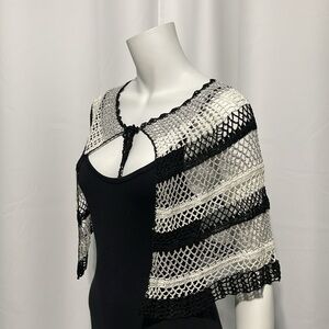 NWOT Cool Attitudes Crocheted Neck Tie Shawl